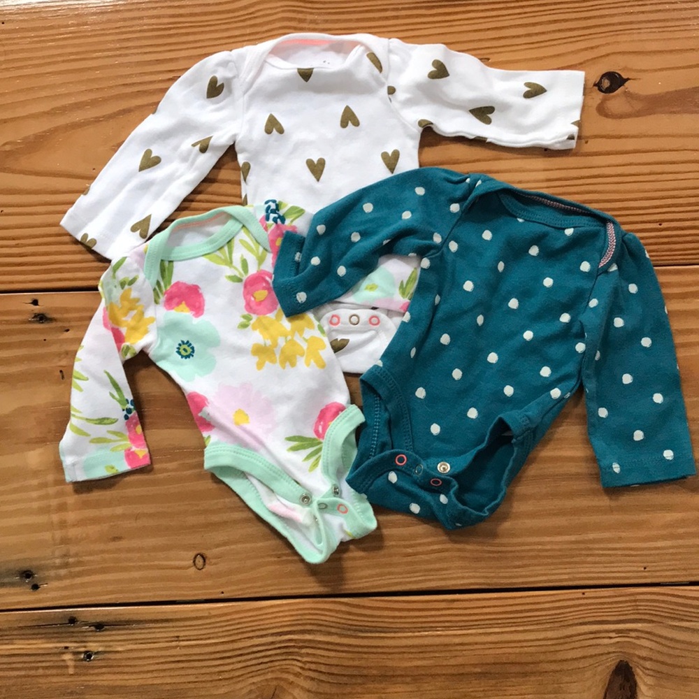 3 long sleeve Preemie size shirts